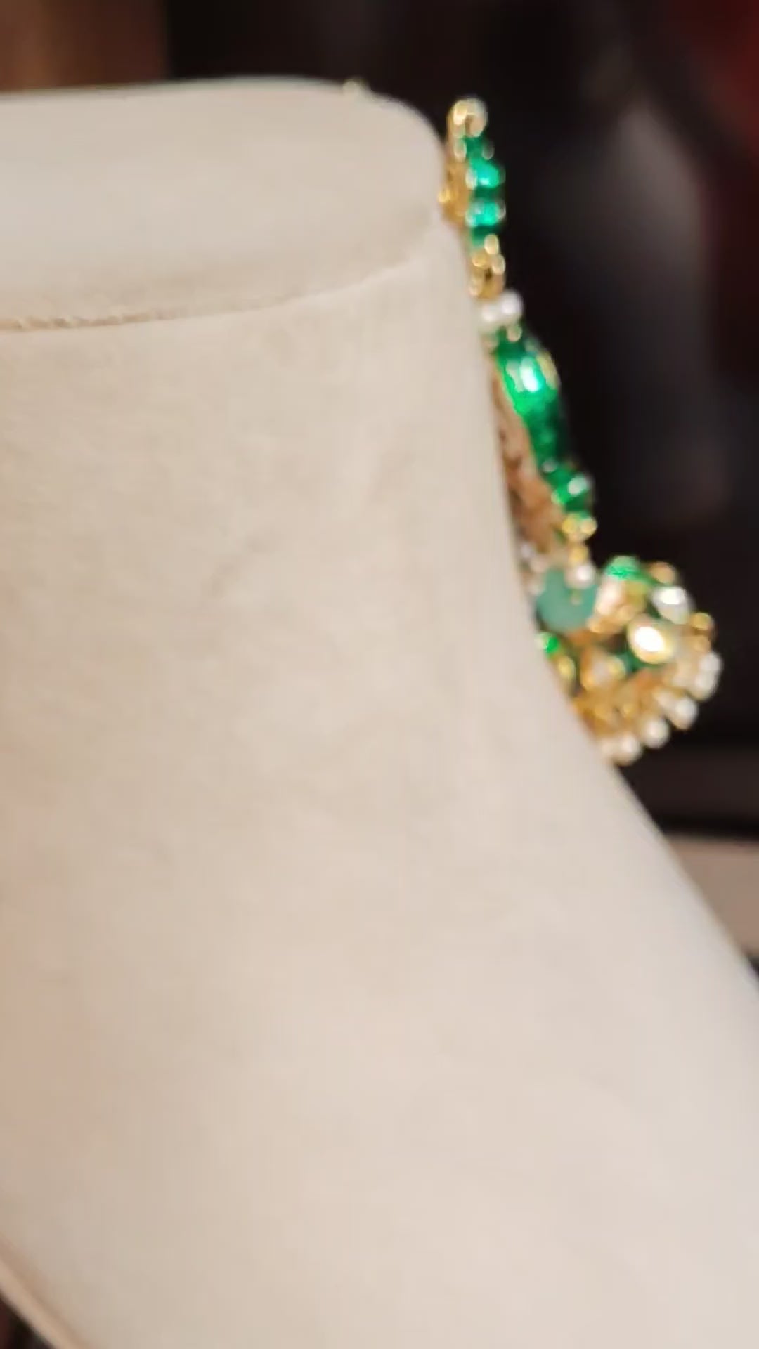 Emerald Green Kundan Jhumka Earrings for Women Pearl Drop Ethnic Roz Jewellers