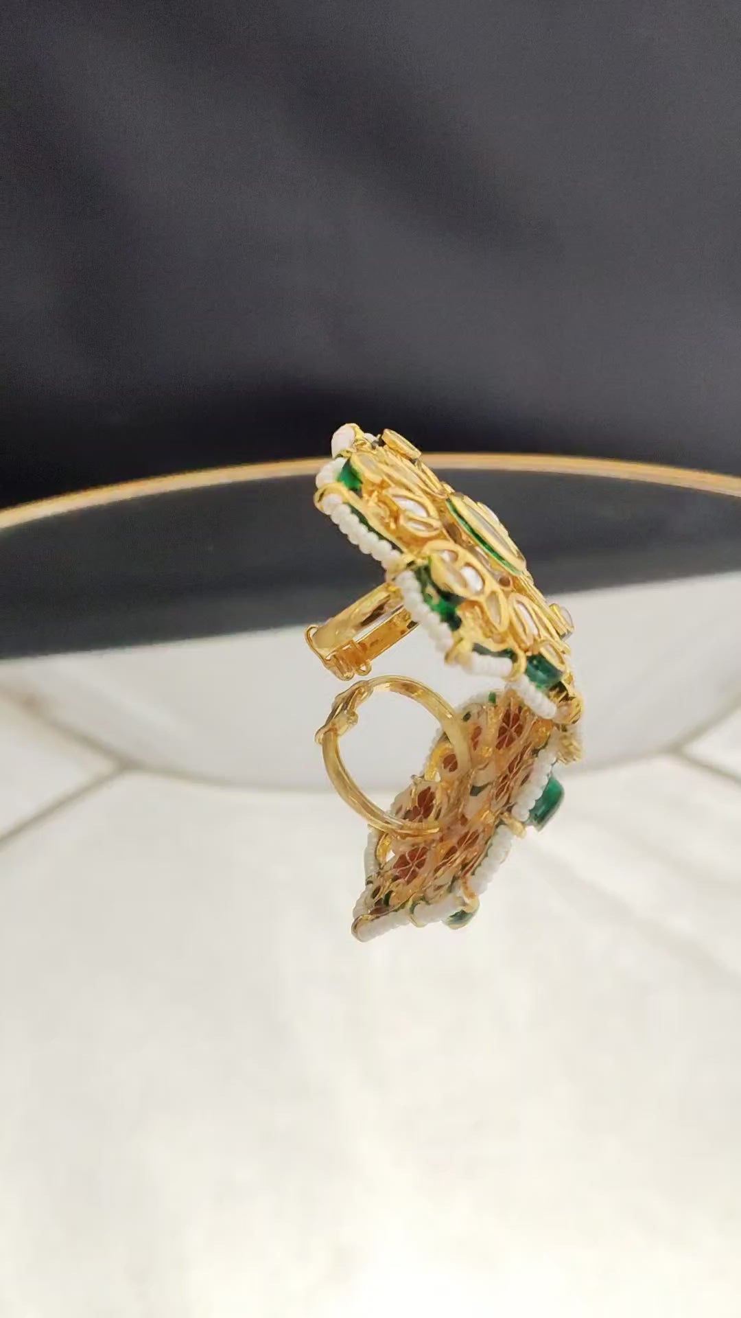 Traditional Kundan Adjustable Bridal Ring Roz Jewellers