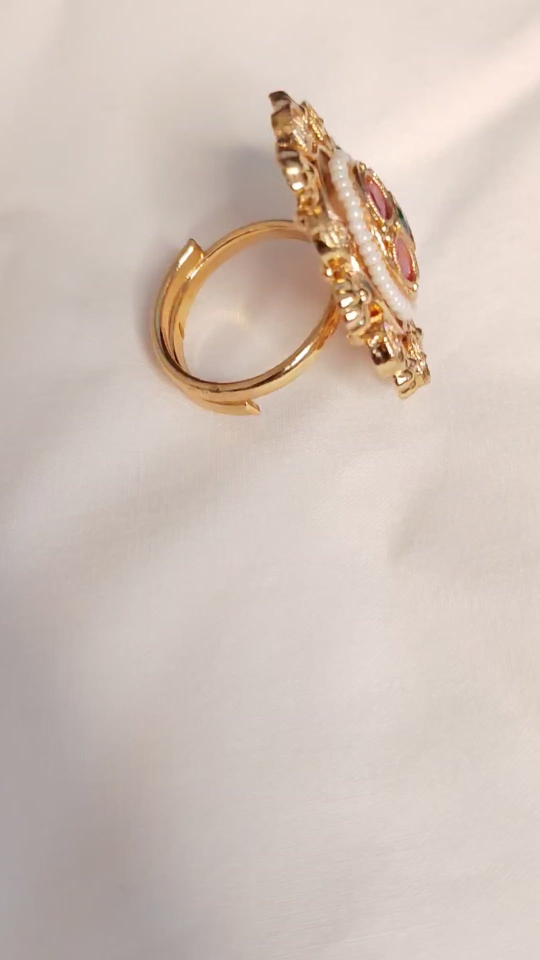 Liyana Traditional Polki Adjustable Ring Roz Jewellers