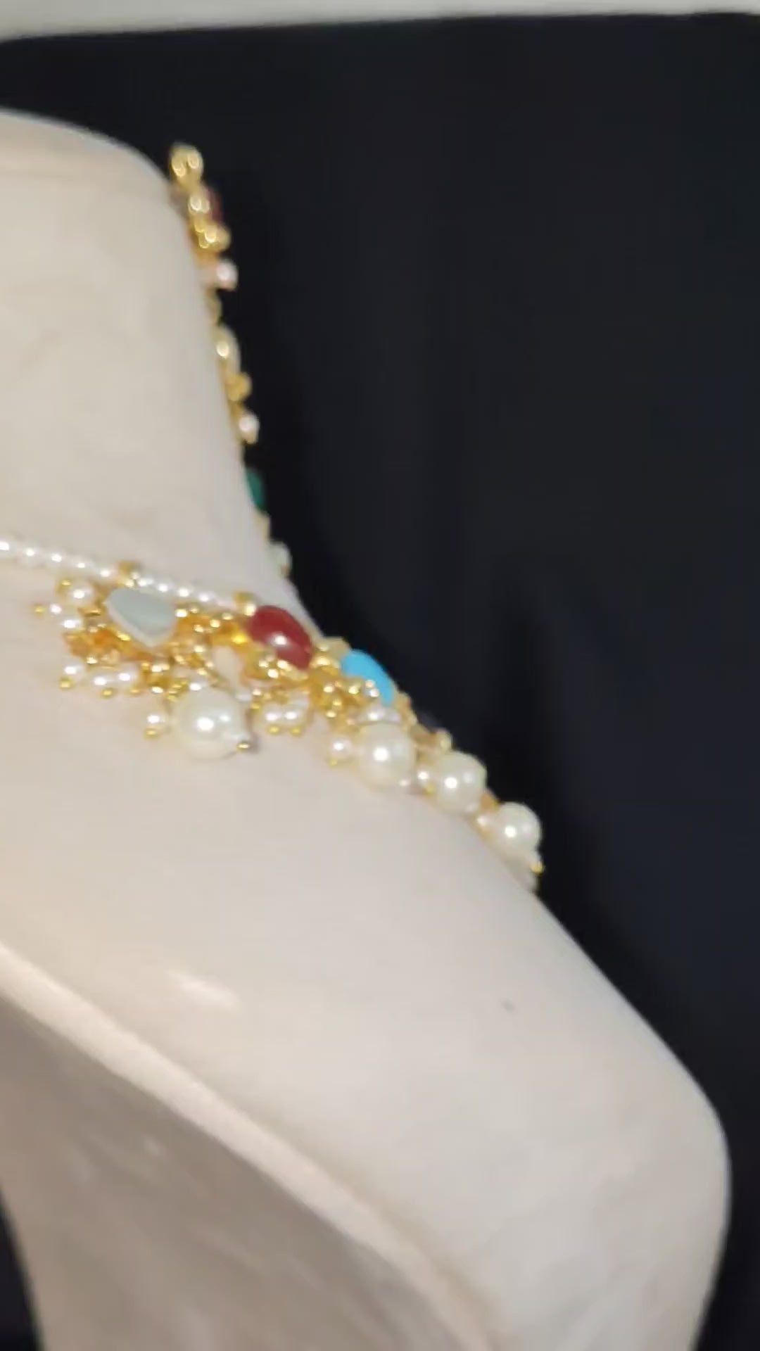 Multicolor Kundan Necklace Set Indian Bridal Jewelry Pakistani Roz Jewellers.
