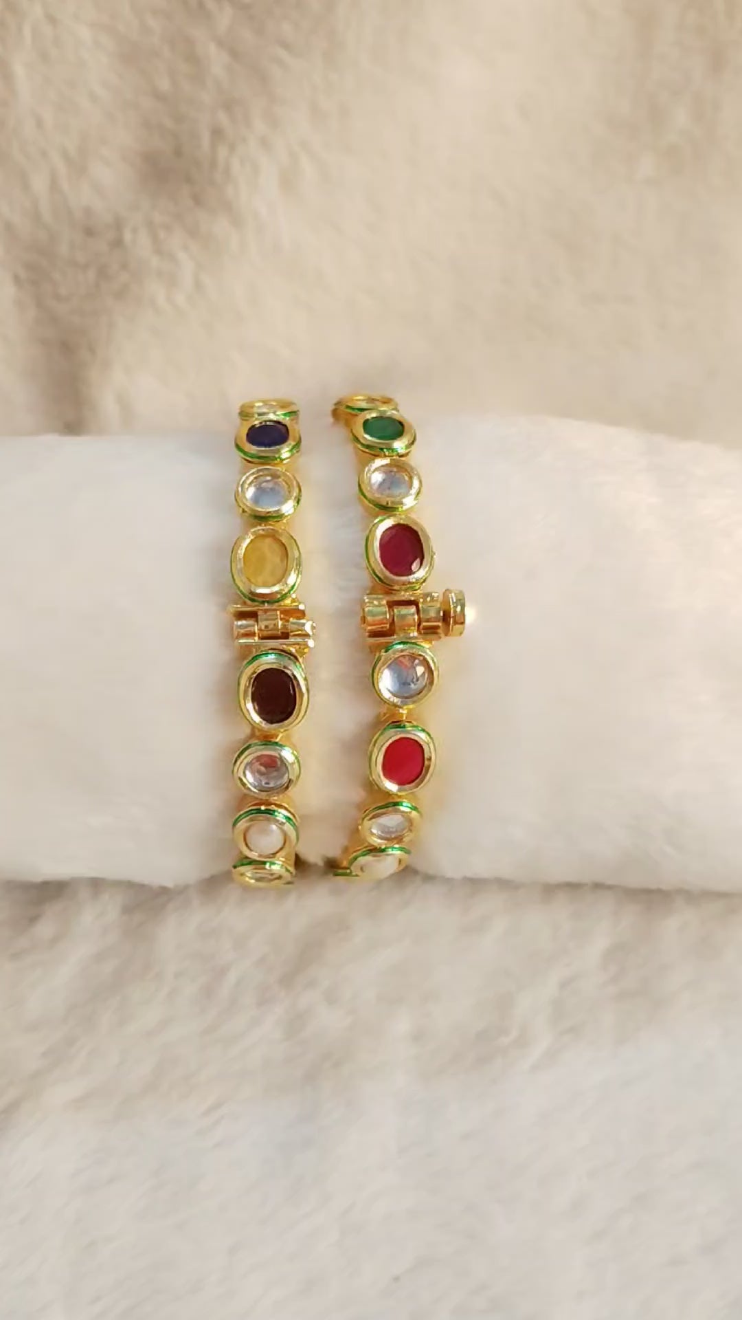 Multicolor Kundan Stone Bangles Design Roz Jewellers
