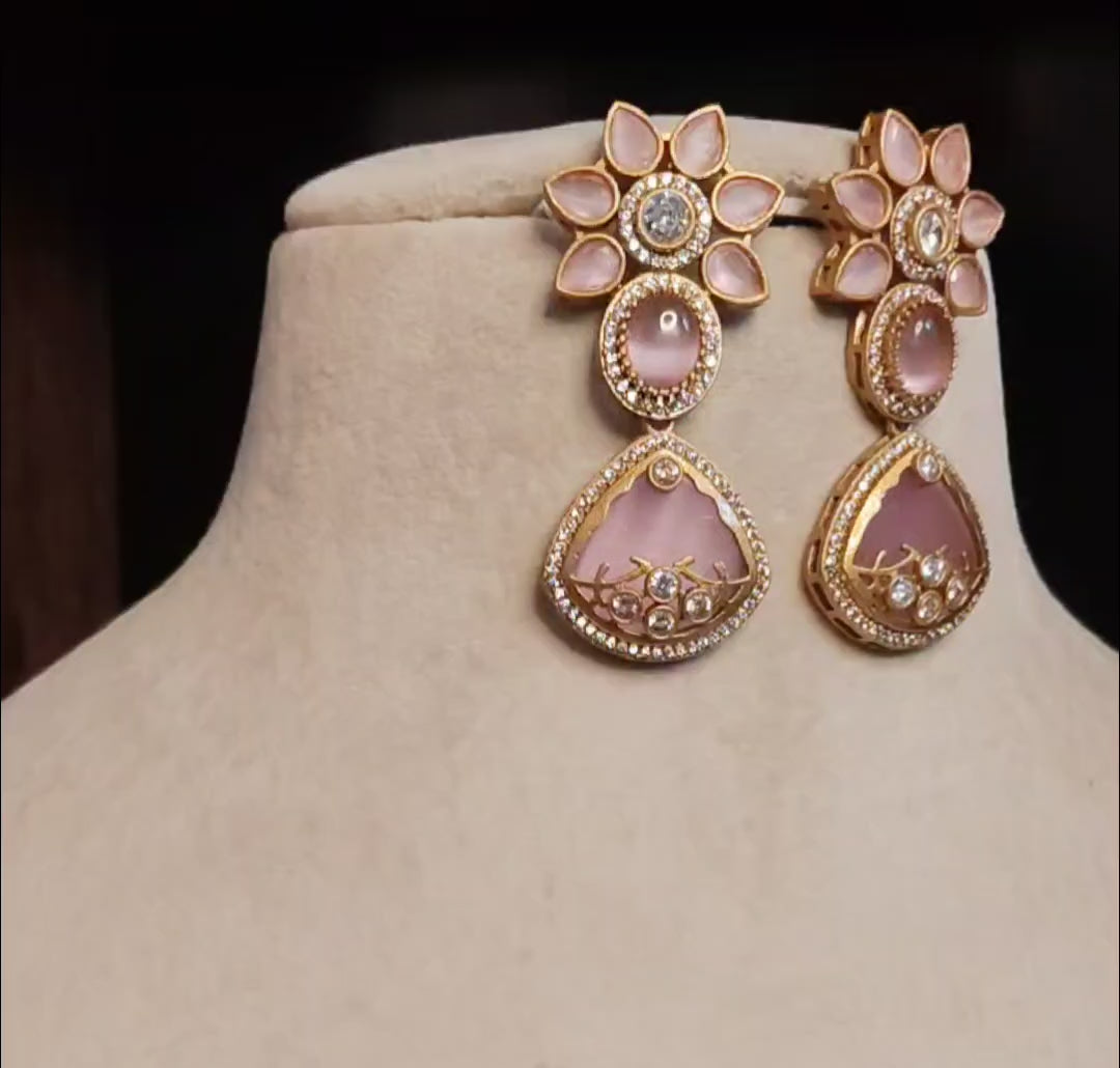 Rameesha Indian Bridal Inlay Statement Earrings for Women Sabyasachi inspired