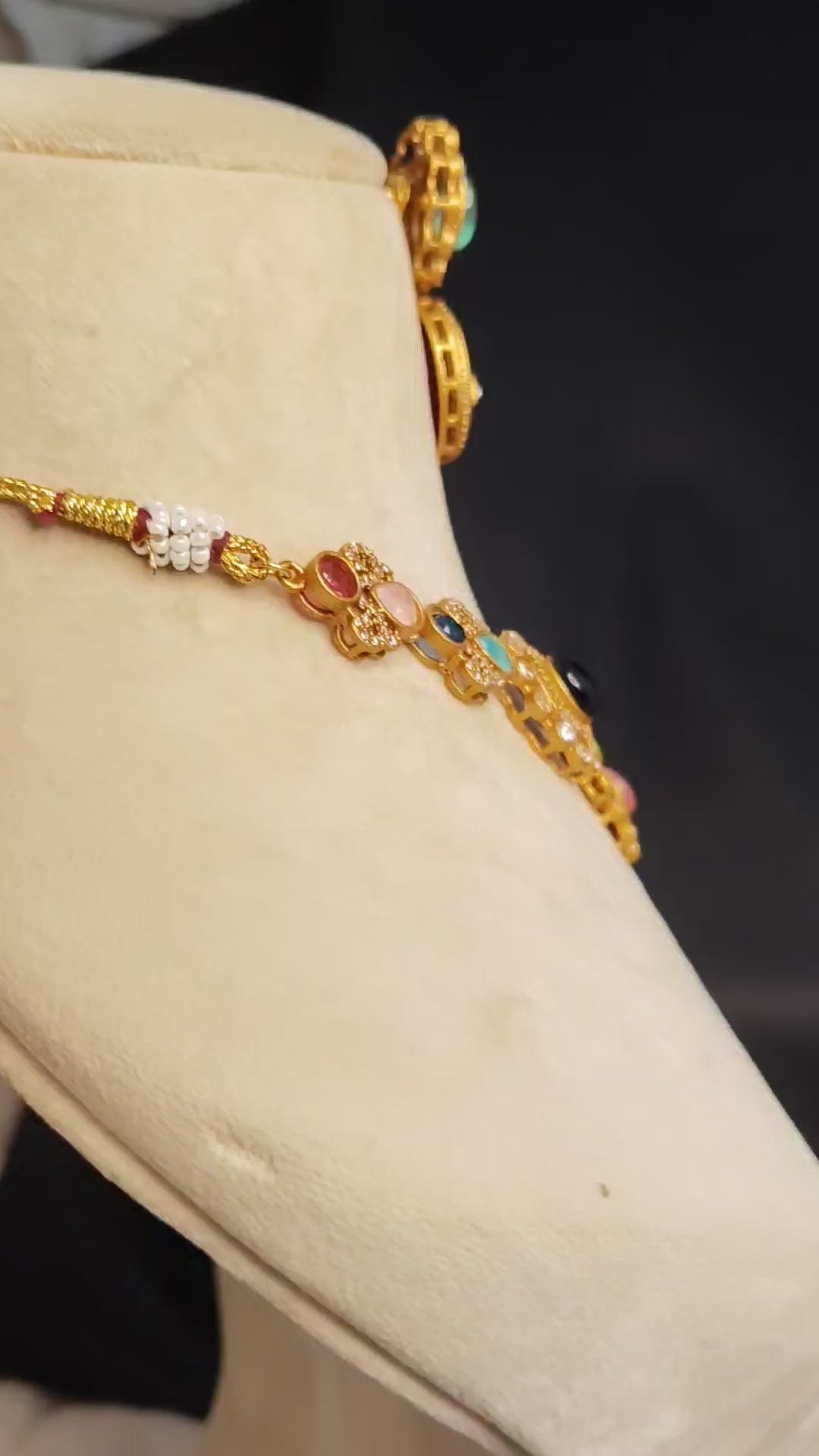 Anamta Handcrafted Multicolor Kundan Necklace Set Roz Jewellers.