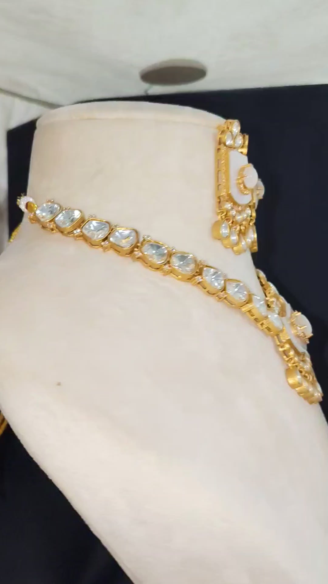 Indian Moissanite Necklace Set for Women, Anniversary Gift, Traditional Ethnic Jewelry