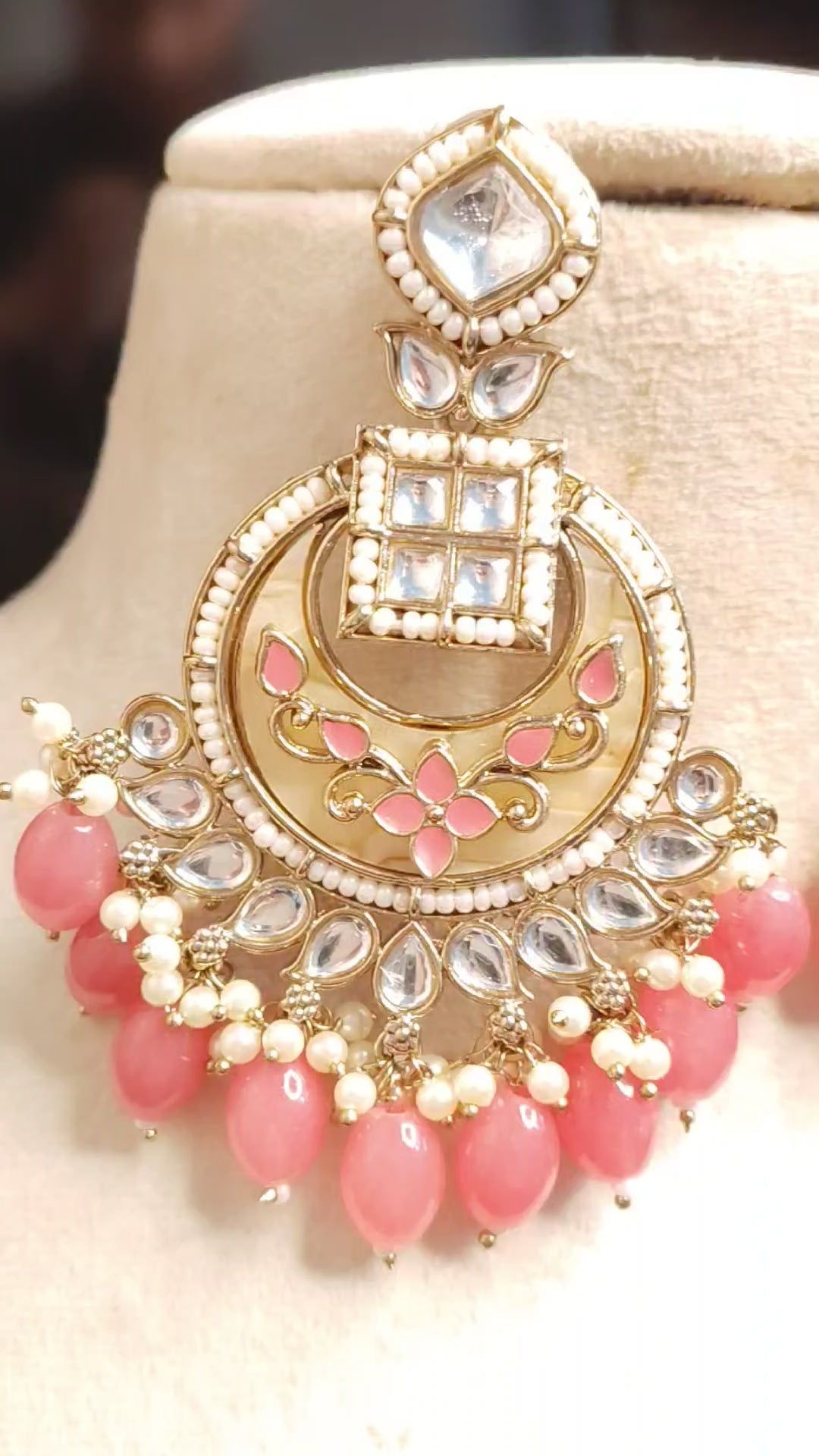 Nida Indian Bridal Kundan Earrings Royal Antique Gold Bridal Statement Jewelry Roz Jewellers