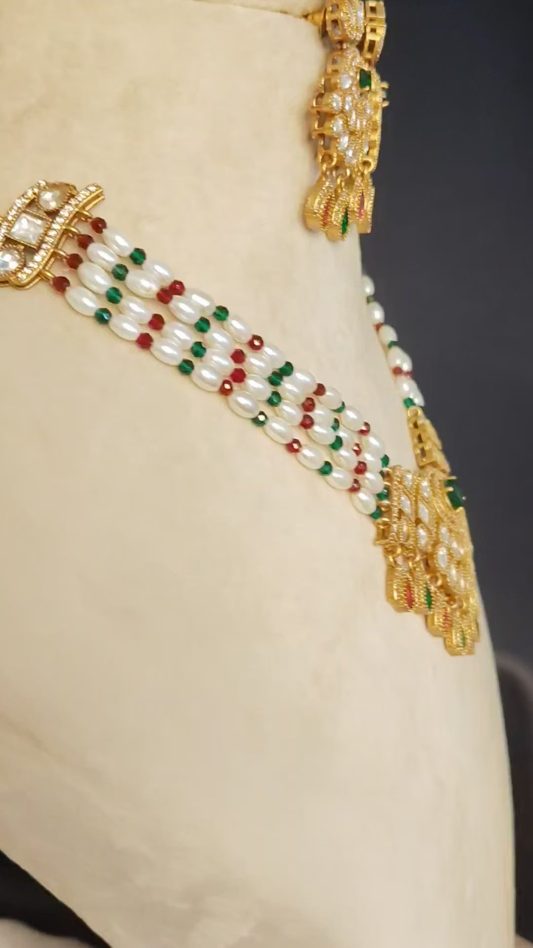 Zunaira Bollywood New Kundan Moissanite Stone Necklace Earrings Jewelry Party Wear Bridal Set Roz Jewellers