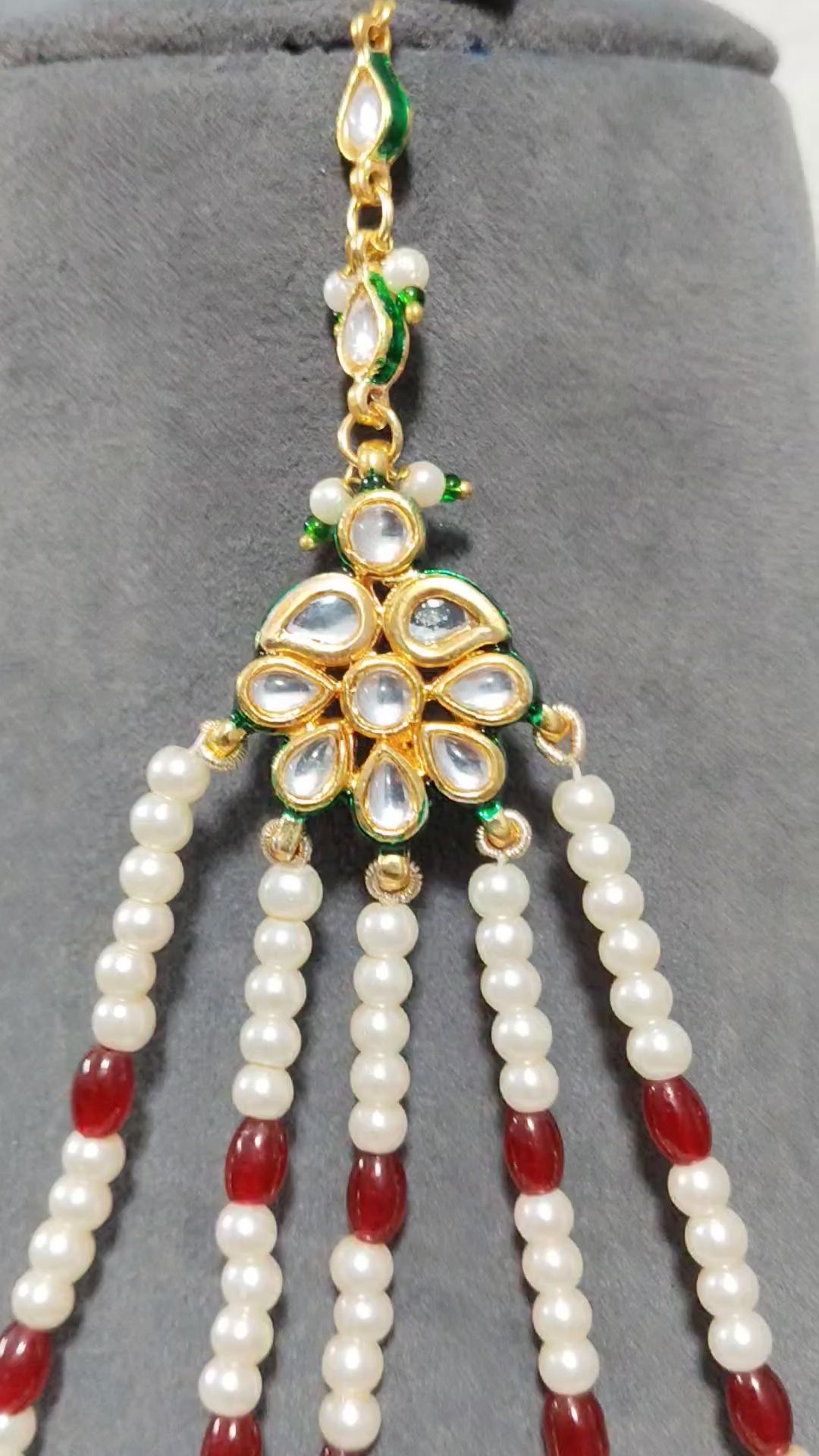 Designer Kundan Side Jhumar Handmade Pearl Jhumar for Brides Roz Jewellers