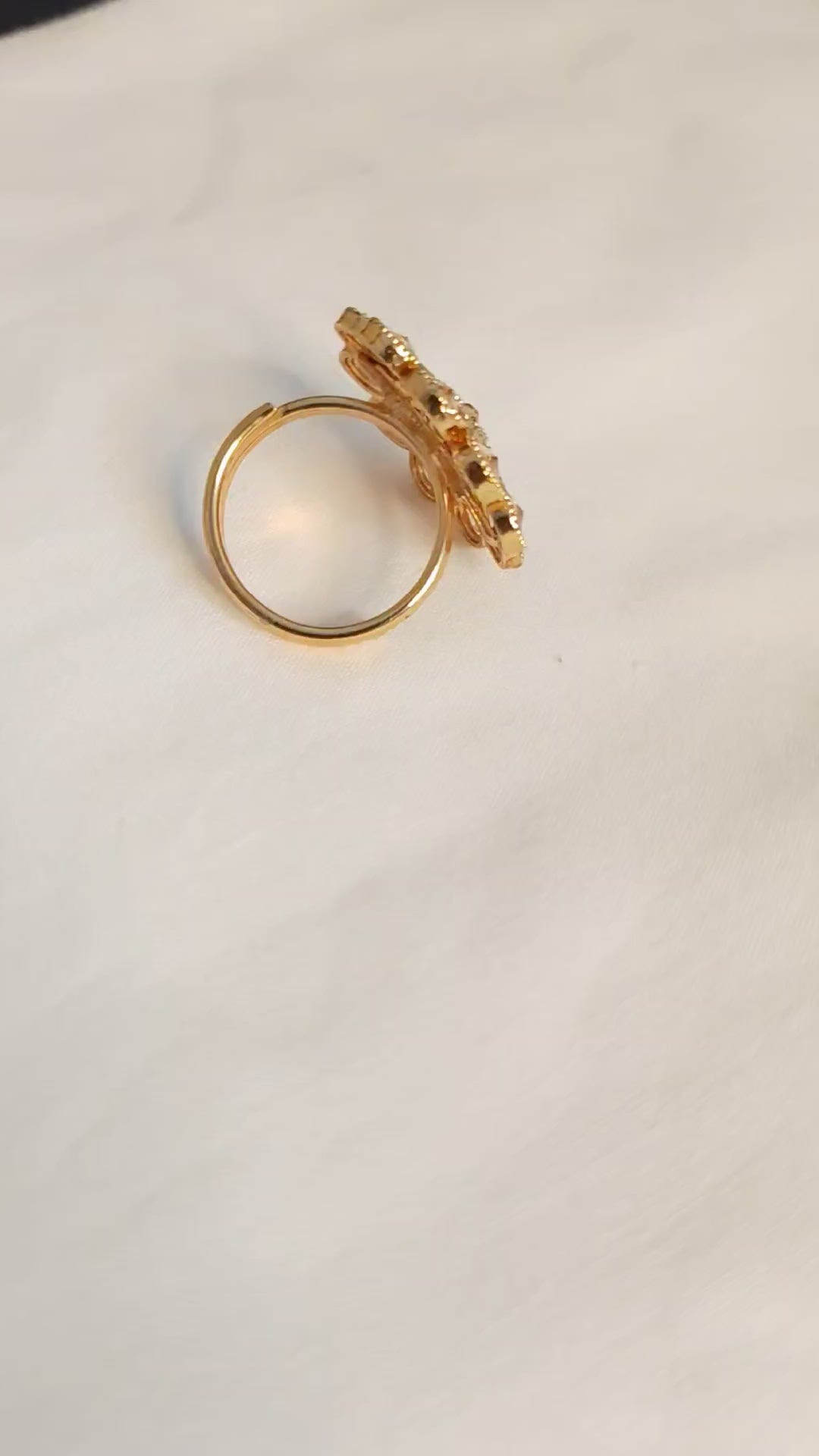 Ayesha Floral Polki Blossom With Kundan Stones Statement Ring Roz Jewellers.