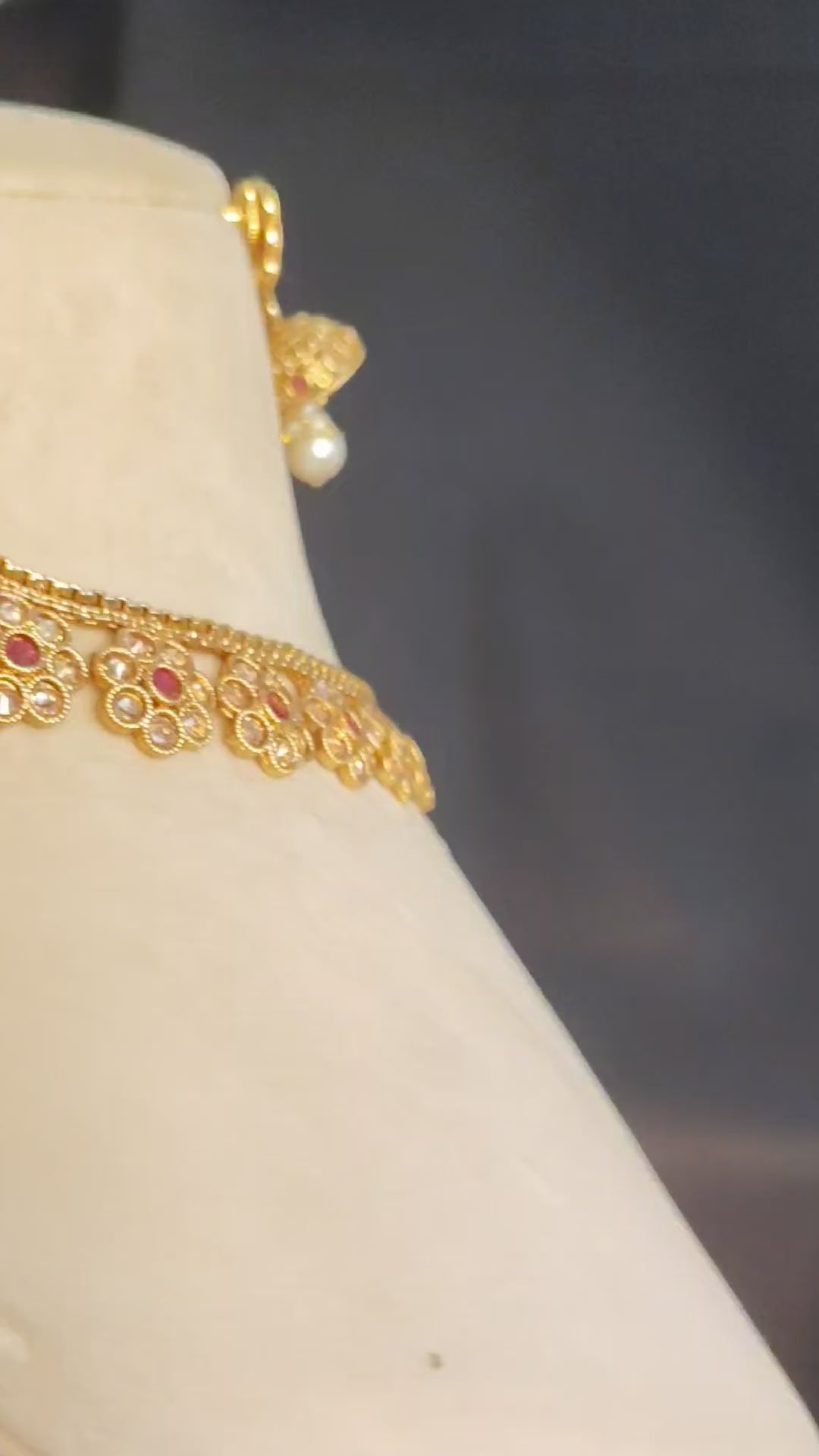 Ruqayyah Indian Pakistani Polki Bridal Jewelry Set Wedding Necklace Earrings for Women Gold Plated