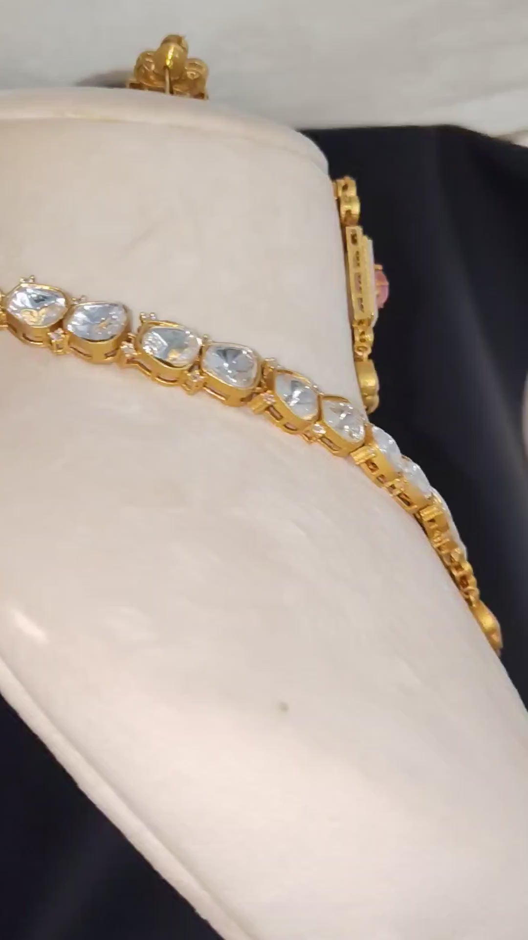 Moissanite Bridal Necklace Set Indian Wedding Jewelry Sabyasachi Inspired