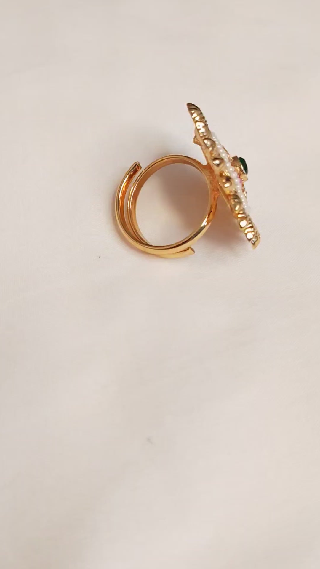 Eliza Polki Heritage Pearl and Multicolour Inspired Ring Roz Jewellers.