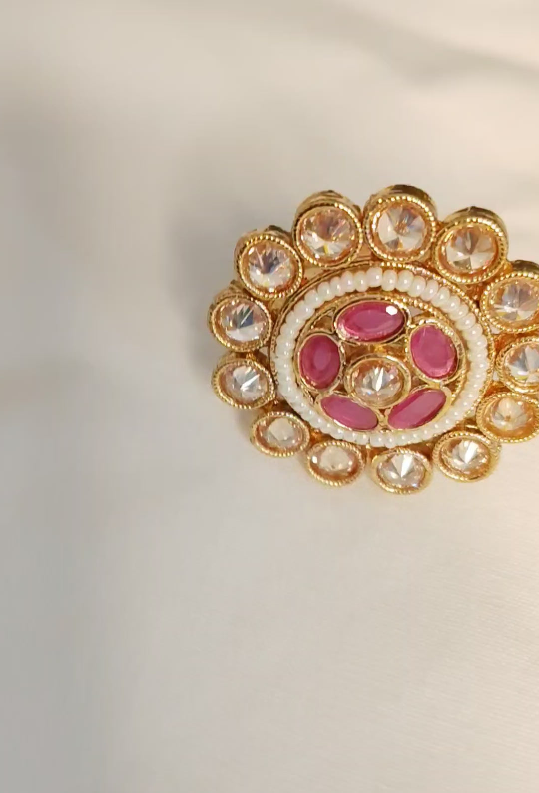 Hiba Traditional Polki Adjustable Ring Roz Jewellers