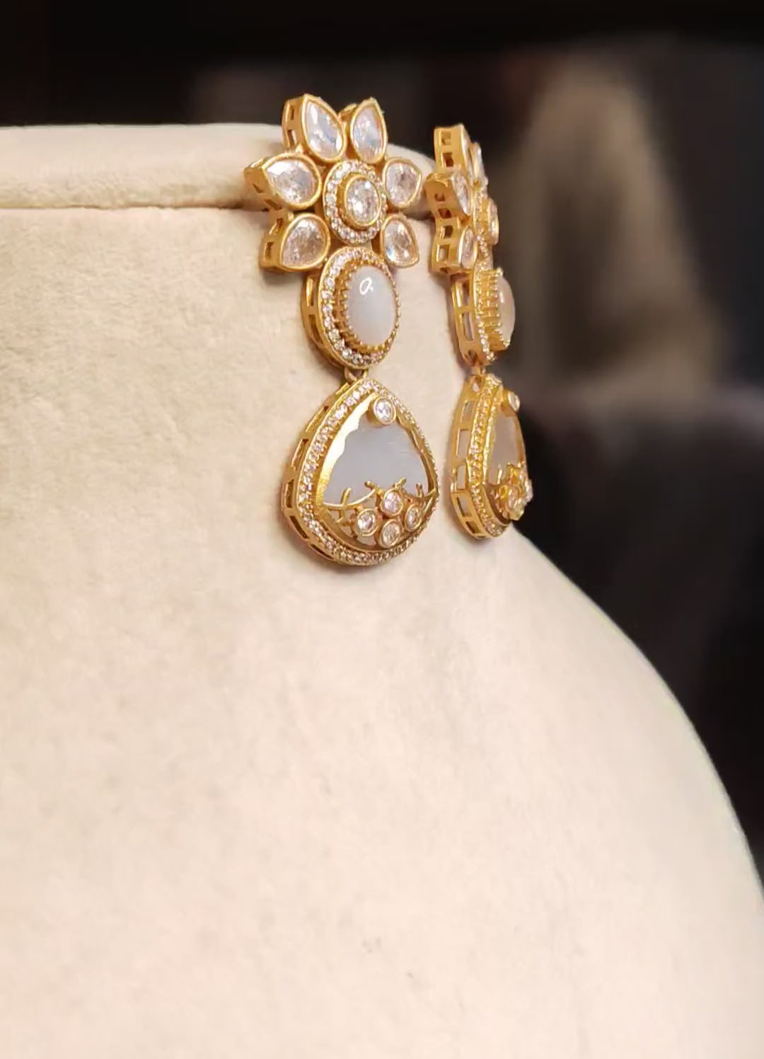 Rameesha Indian Bridal Inlay Statement Earrings for Women Sabyasachi inspired