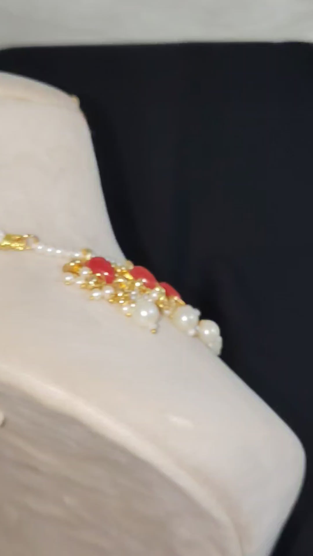 Kundan Designer Red Stone Bridal Necklace Set Wedding Jewelry Roz Jewellers.
