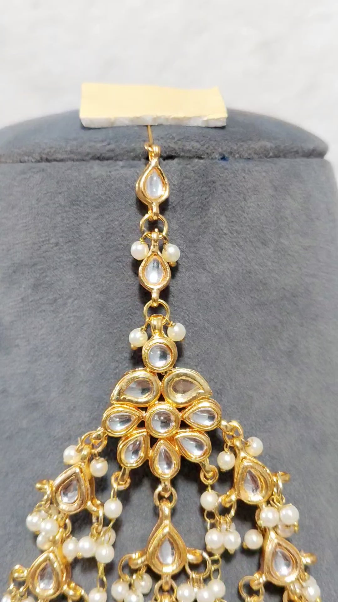 Statement Bridal Jhumar with Pearl Indian Ethnic Kundan Jewelry Roz Jewellers