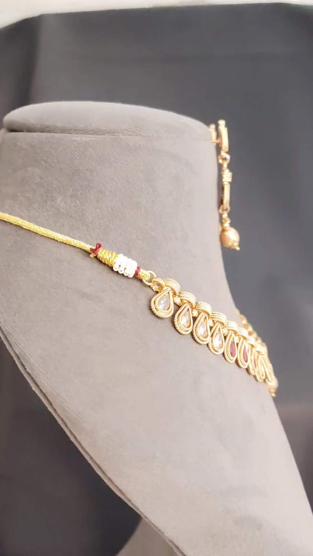 Pakistani Polki Necklace Set Traditional Indian Bridal Jewelry with Earrings