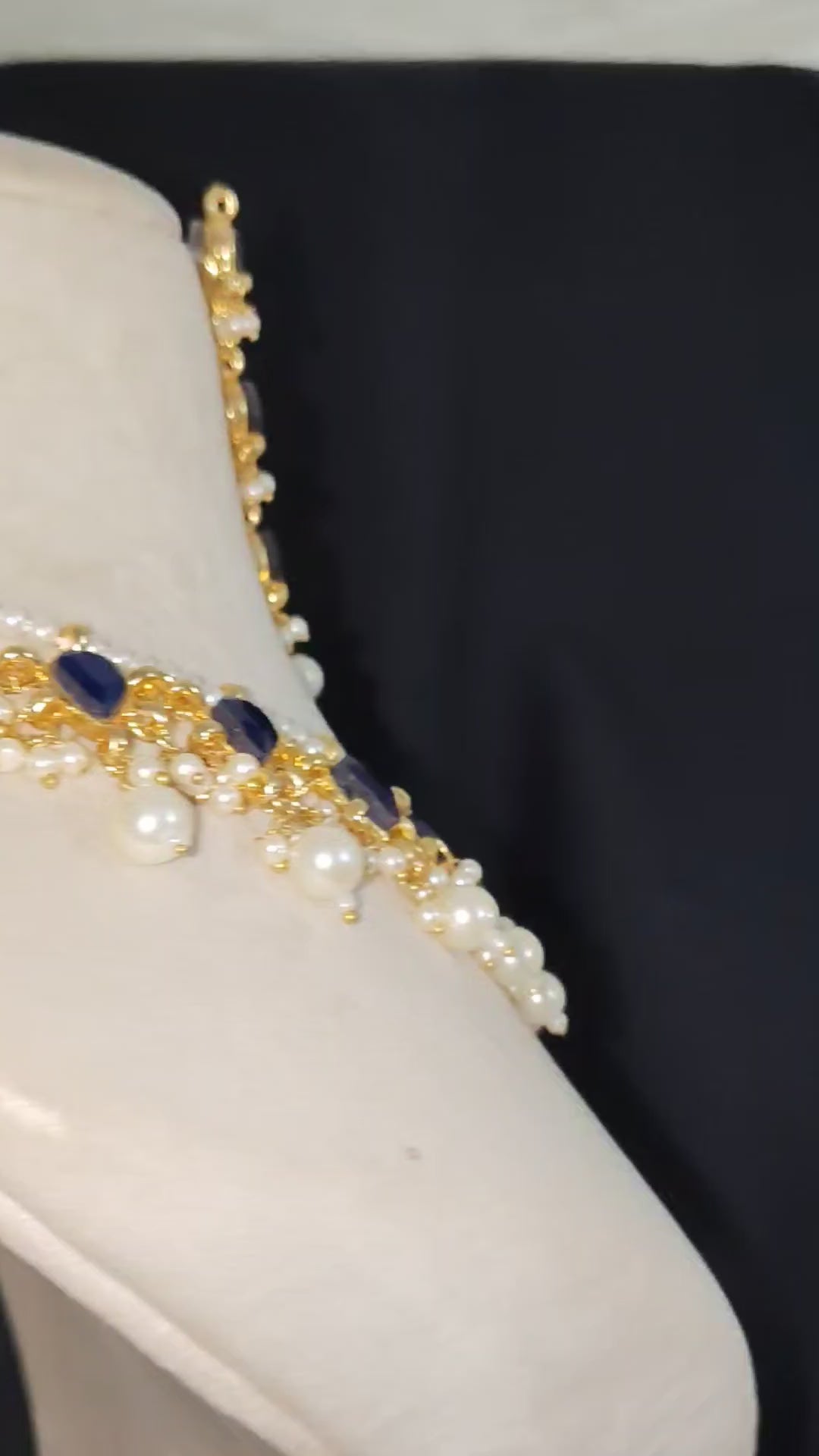Kundan bridesmaid jewelry wedding necklace for women gold plated pearls