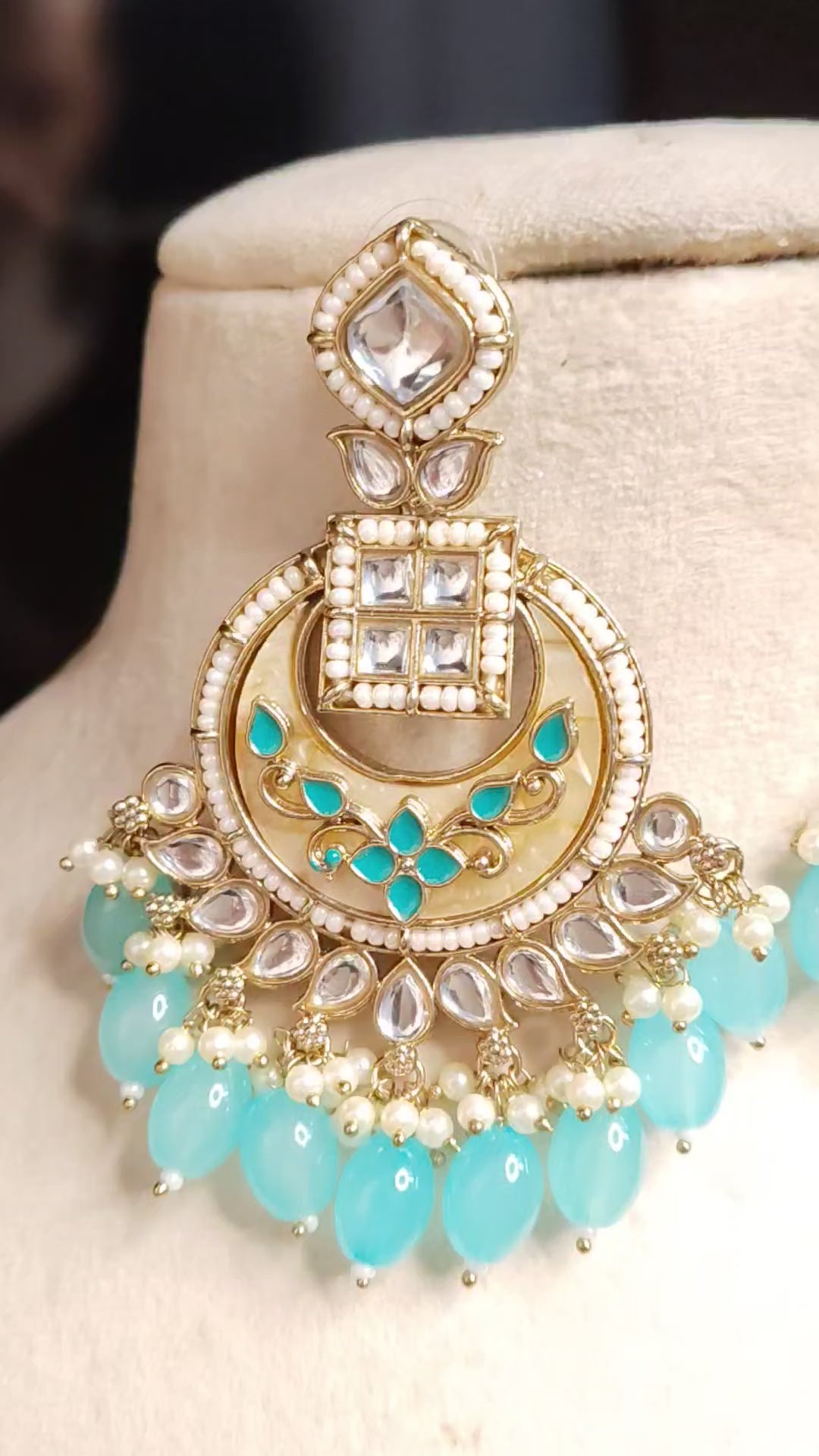 Komal Wedding Kundan Earrings Royal Antique Gold Bridal Statement Jewelry Roz Jewellers