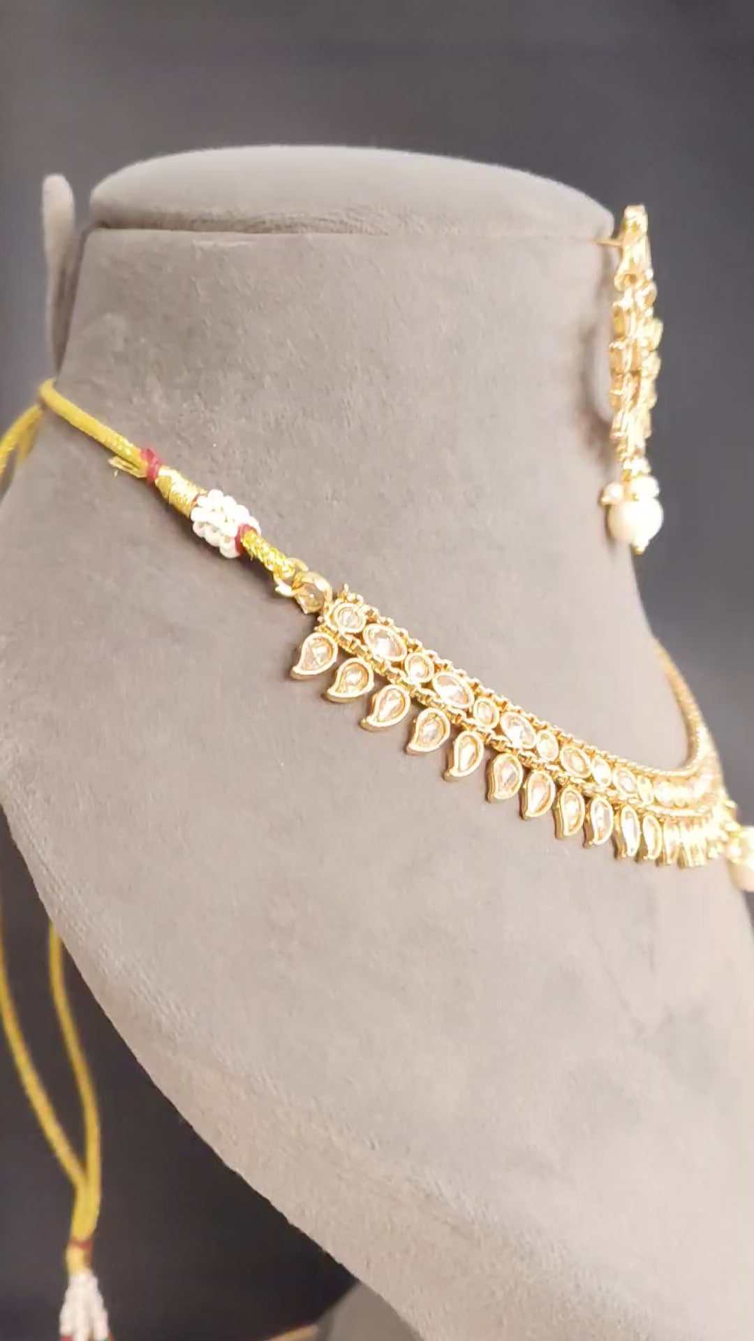 Indian Pakistani Polki Bridal Jewelry Set Wedding Necklace for Women