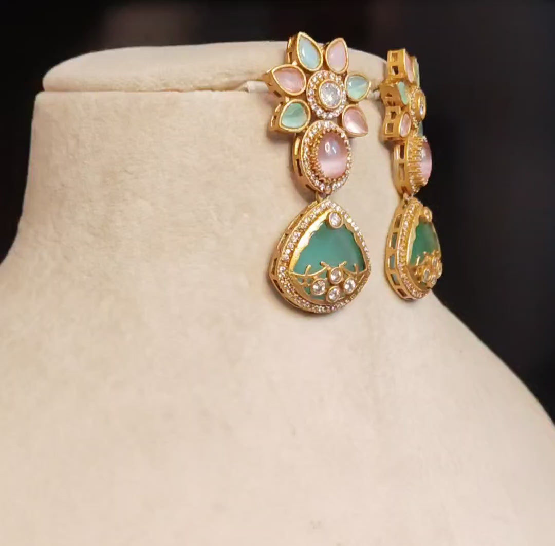 Zimal Wedding Jewelry Inlay Statement Earrings for Women Sabyasachi inspired
