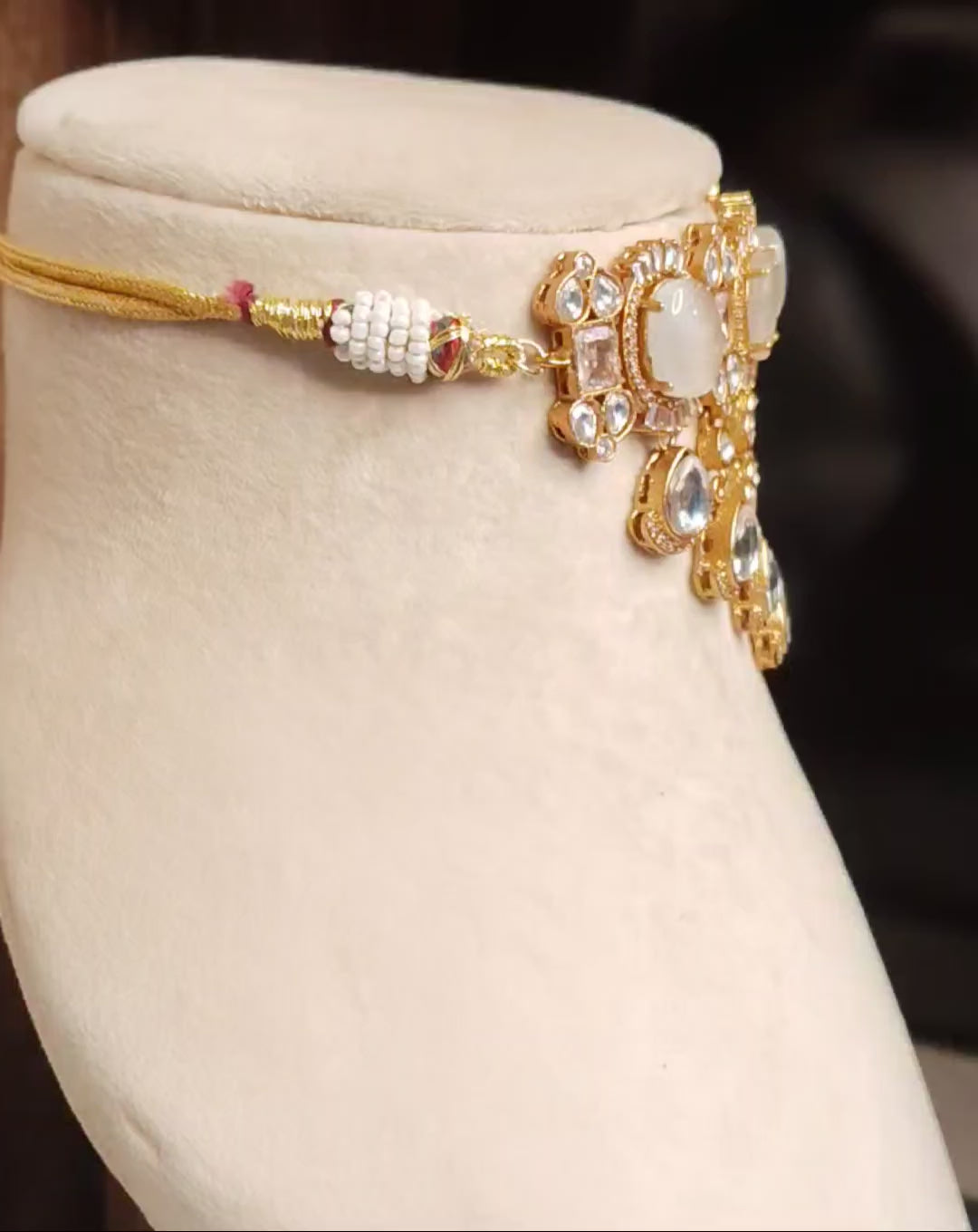 Jannat Pakistani Bridal Kundan Choker Necklace Set with Matching Earrings ROZ Jewellers.