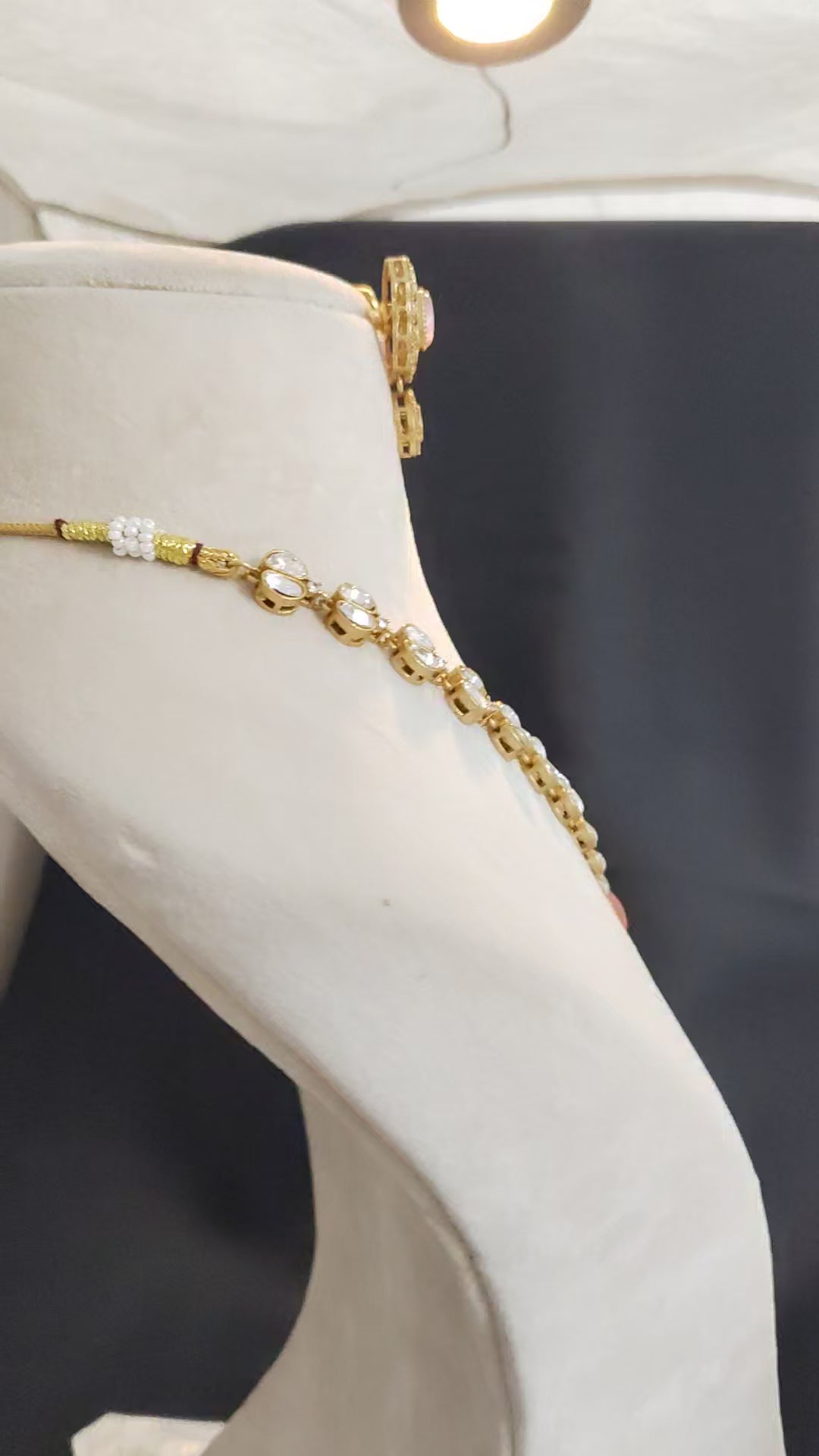 Indian Moissanite Necklace and Earrings Set Sabyasachi Inspired Wedding Jewelry Luxury Gift for Her