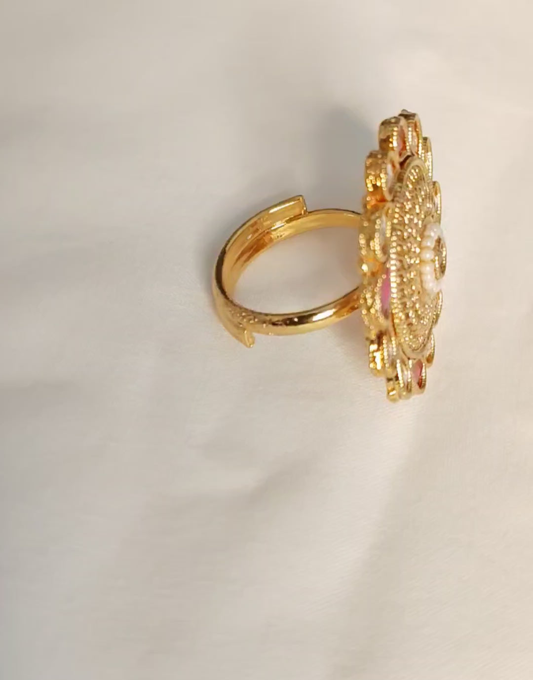 Abeer Pakistani Bridal Polki Adjustable Ring Roz Jewellers