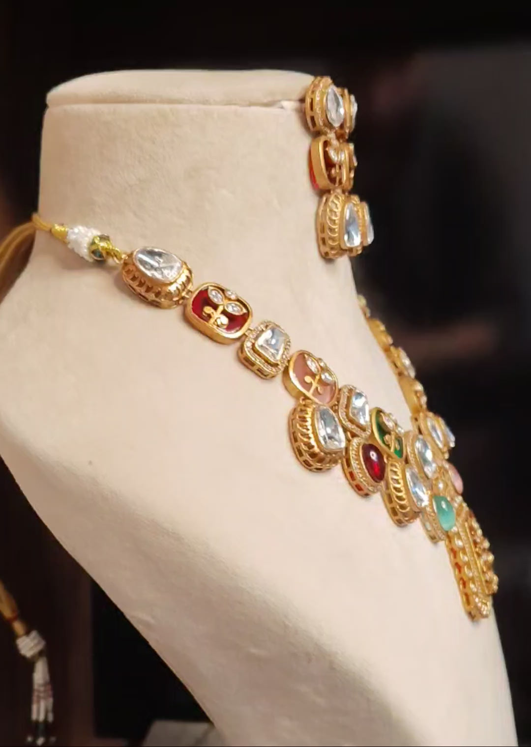 Sehrish Luxury Bridal Multicolor Kundan Inspired Necklace Set Roz Jewellers.
